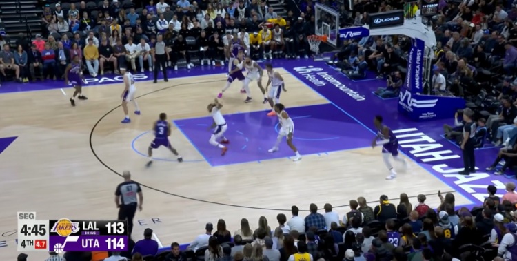 NBA官方：湖人球员扎威在对阵爵士的比赛中假摔 罚款2000美元